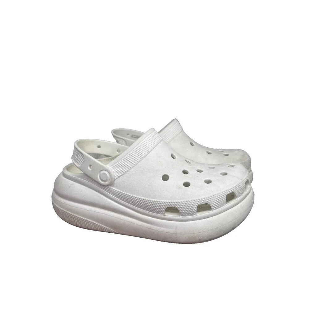 Crocs Classic Bae Platform Clogs Mens Size 7 Womens 9 White Slip On Sandals